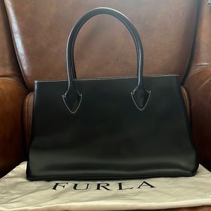 Furla double handled leather handbag